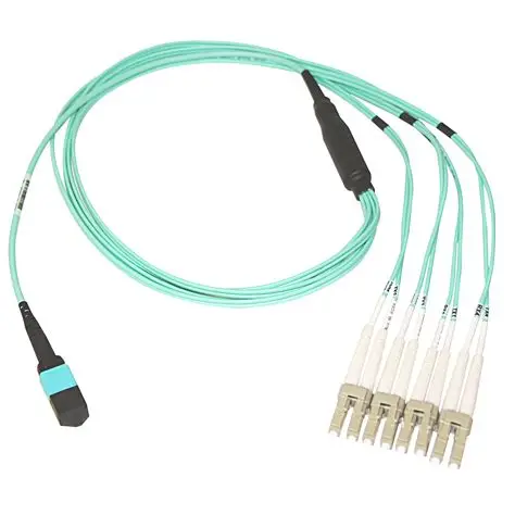 MPO to LC Multimode Fiber Optic Breakout Cable – 15 Meter