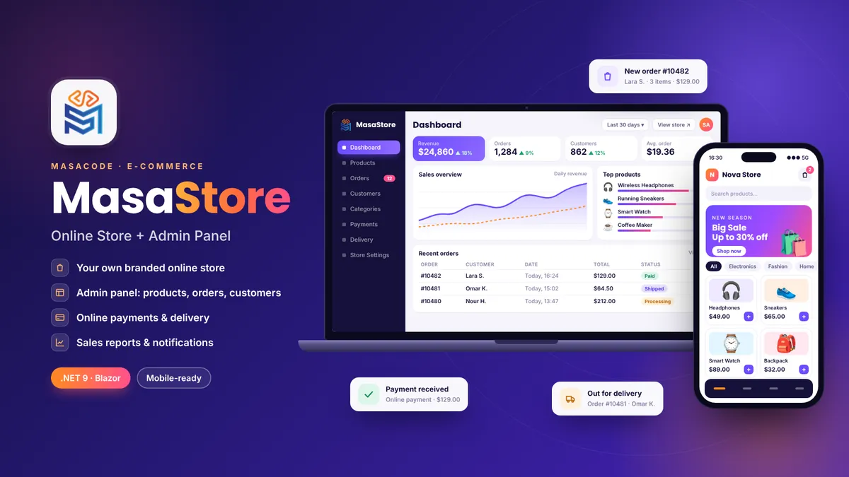 MasaStore - E-Commerce Solution preview